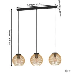 EGLOVenezuelaHanglamp-E27-93,5cm-Goud/Zwart -Leen Bakker 4ae1b48c91744f73854e9e8ef3acbb49