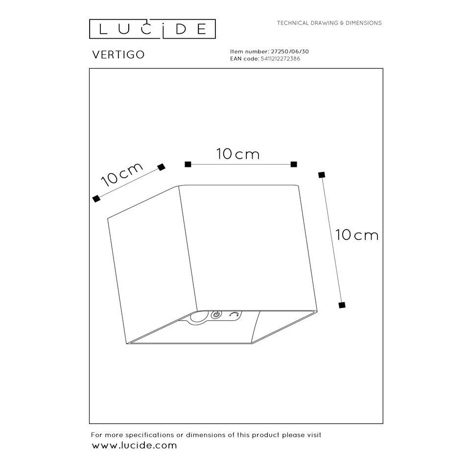 Lucide VERTIGO Wandlamp - Zwart 8 Lucide VERTIGO Wandlamp - Zwart - Afbeelding 8