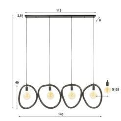Hoyz Collection - Hanglamp Pebble 4 Lichts - Artic Zwart 9 Hoyz Collection - Hanglamp Pebble 4 Lichts - Artic Zwart -Leen Bakker 4b6950f776464883baa73fb302cd2cbb