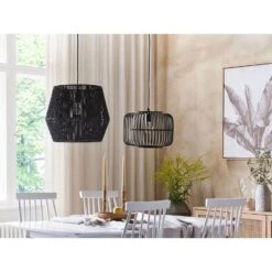 Beliani Hanglamp MACHEKE - Zwart Bamboehout -Leen Bakker 4bbc216b268443278ea08ec47afb8184
