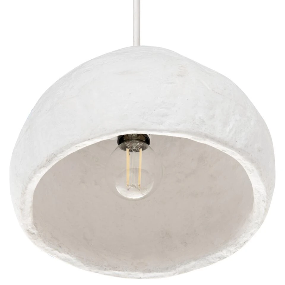 OLIMAR - Hanglamp - Gebroken Wit - Papier-maché 6 OLIMAR - Hanglamp - Gebroken Wit - Papier-maché - Afbeelding 6