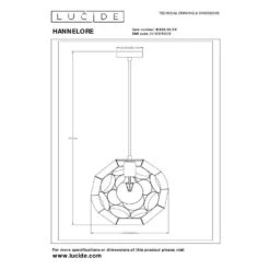 Lucide HANNELORE Hanglamp - Mat Goud / Messing -Leen Bakker 53996464902243628769e483429f0119