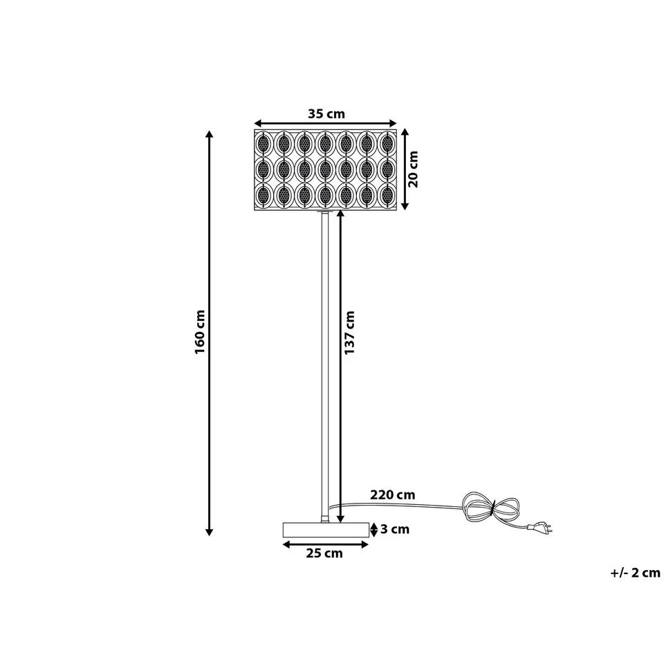 Beliani Staande Lamp TENNA - Zilver Metaal 3 Beliani Staande Lamp TENNA - Zilver Metaal - Afbeelding 3
