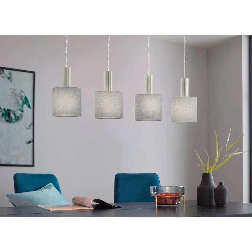 EGLO Concessa 2 Hanglamp - E27 - Textiel/Linnen - Grijs 2 EGLO Concessa 2 Hanglamp - E27 - Textiel/Linnen - Grijs - Afbeelding 2