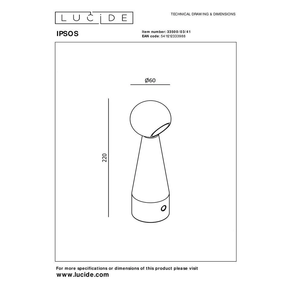 Lucide IPSOS Tafellamp - Taupe 6 Lucide IPSOS Tafellamp - Taupe - Afbeelding 6