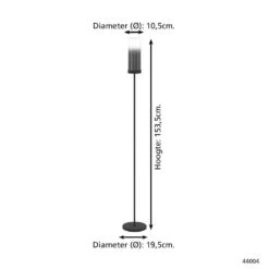 EGLO Toothill Vloerlamp - E27 - 153,5 Cm - Zwart/Ombre Effect -Leen Bakker 59541091ad91473fa6fbe07528ebacd7