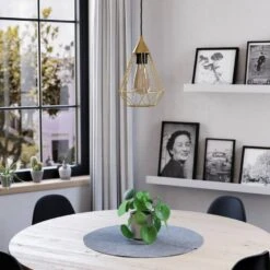 EGLO Tarbes Hanglamp - E27 - Ø 17,5 Cm - Goud -Leen Bakker 59a828f416a44728a5ae979acea41e26