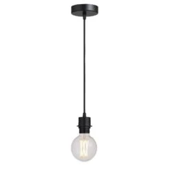 Pendel Hanglamp Zwart Met Schroefdraad Voor Kap - E27 - 100 Cm