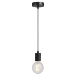 Pendel Hanglamp - Zwart - E27 - 200 Cm