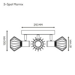 3-spot Marnix - Zwart -Leen Bakker 60201042 9700