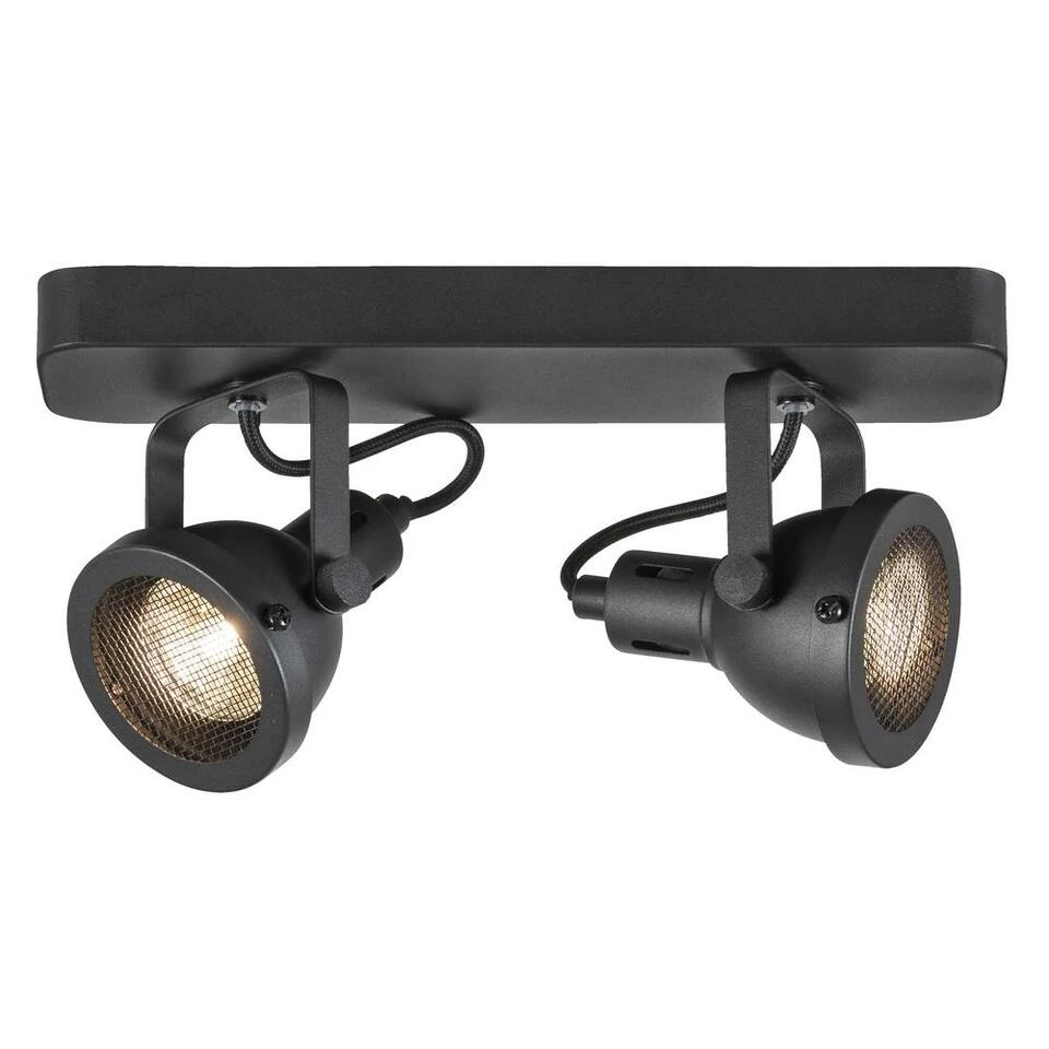 2-Spot Bonn - Zwart - 14x9x30cm 1 2-Spot Bonn - Zwart - 14x9x30cm