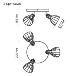 3-spot Kevin - Zwart 5 3-spot Kevin - Zwart -Leen Bakker 60201358 9700