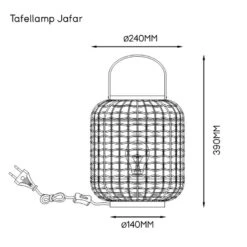 Tafellamp Jafar - Naturel - 38x24 Cm -Leen Bakker 60305027 7900