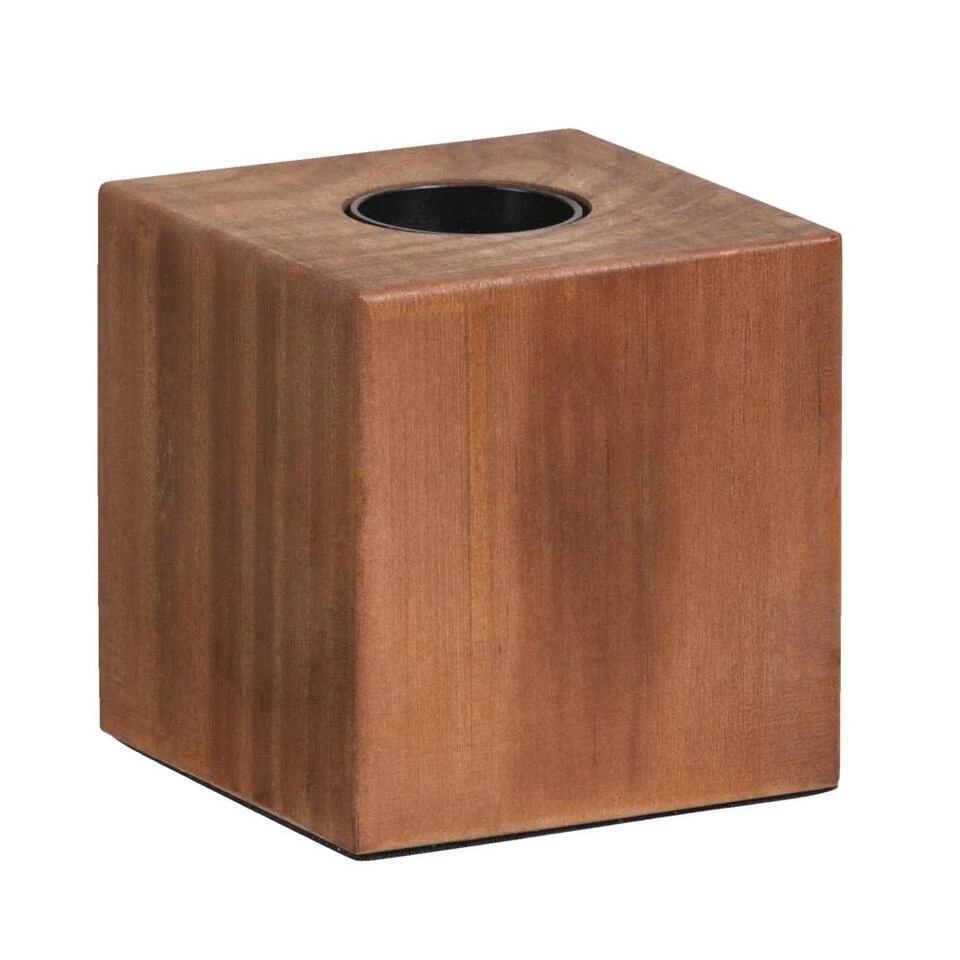 Lampvoet Kai - Bruin Hout E27 - 9x9x9 Cm 2 Lampvoet Kai - Bruin Hout E27 - 9x9x9 Cm - Afbeelding 2