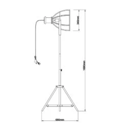 Vloerlamp Thom - Antiek Zwart - 59x165 Cm -Leen Bakker 60350418 9701