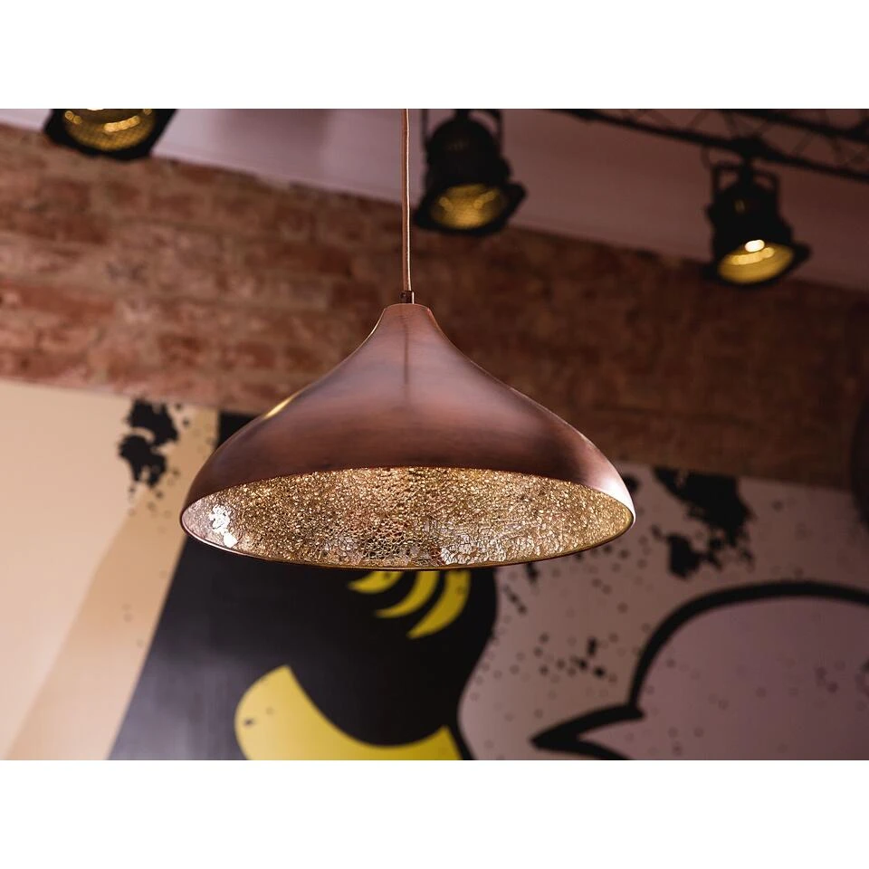 Beliani Hanglamp ISKAR - Koper Metaal 2 Beliani Hanglamp ISKAR - Koper Metaal - Afbeelding 2