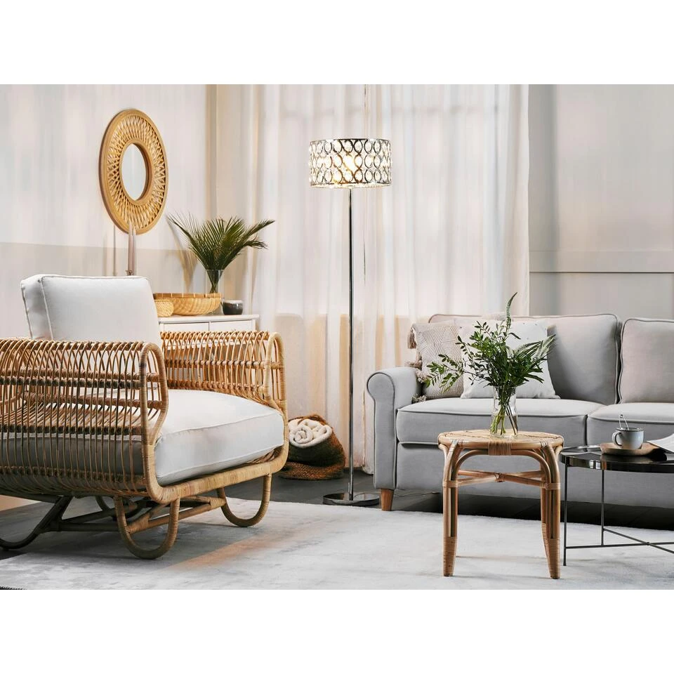 Beliani Staande Lamp TENNA - Zilver Metaal 2 Beliani Staande Lamp TENNA - Zilver Metaal - Afbeelding 2