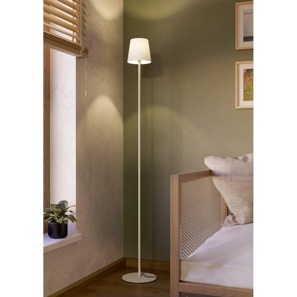 EGLO Fiorana Vloerlamp - E14 - Hoogte 140,5 Cm - Zandkleur/Wit 2 EGLO Fiorana Vloerlamp - E14 - Hoogte 140,5 Cm - Zandkleur/Wit - Afbeelding 2