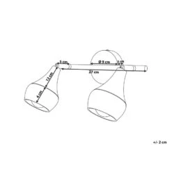 Beliani Muurlamp ANTLER - Goud Staal -Leen Bakker 675db3965a0c43b5995b862ebf812275