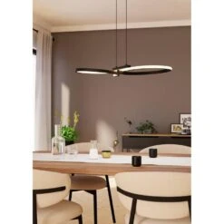 EGLO Serpins Hanglamp - LED - 66 Cm - Zwart/Wit -Leen Bakker 6c7ffbf0b7bb4004ab032bdfaa16b5d3
