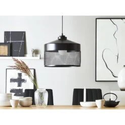 Beliani Hanglamp CARDENER - Zwart Metaal -Leen Bakker 767775c30dc6400fba2b2d3dd37b9d08