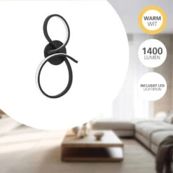 EGLO Serpins Wandlamp - LED - 40 Cm - Zwart/Wit -Leen Bakker 78a0421b5dea4bd2954e7d078d922997