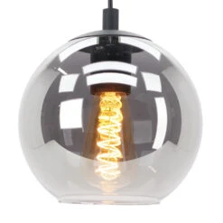 EGLO Ariscani Hanglamp - E27 - 76,5 Cm - Zwart - Rookglas -Leen Bakker 78af021dd728463fbcbd995313813487