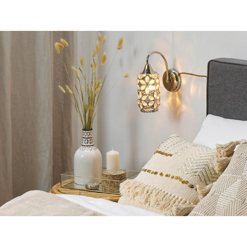 Beliani Muurlamp SYSOLA - Zilver Metaal 2 Beliani Muurlamp SYSOLA - Zilver Metaal - Afbeelding 2