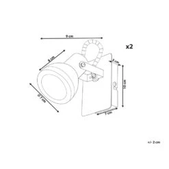 Beliani Muurlamp BARO - Zwart Ijzer 6 Beliani Muurlamp BARO - Zwart Ijzer -Leen Bakker 7a35bd38d1e849b4b9cc3b45c95dc101