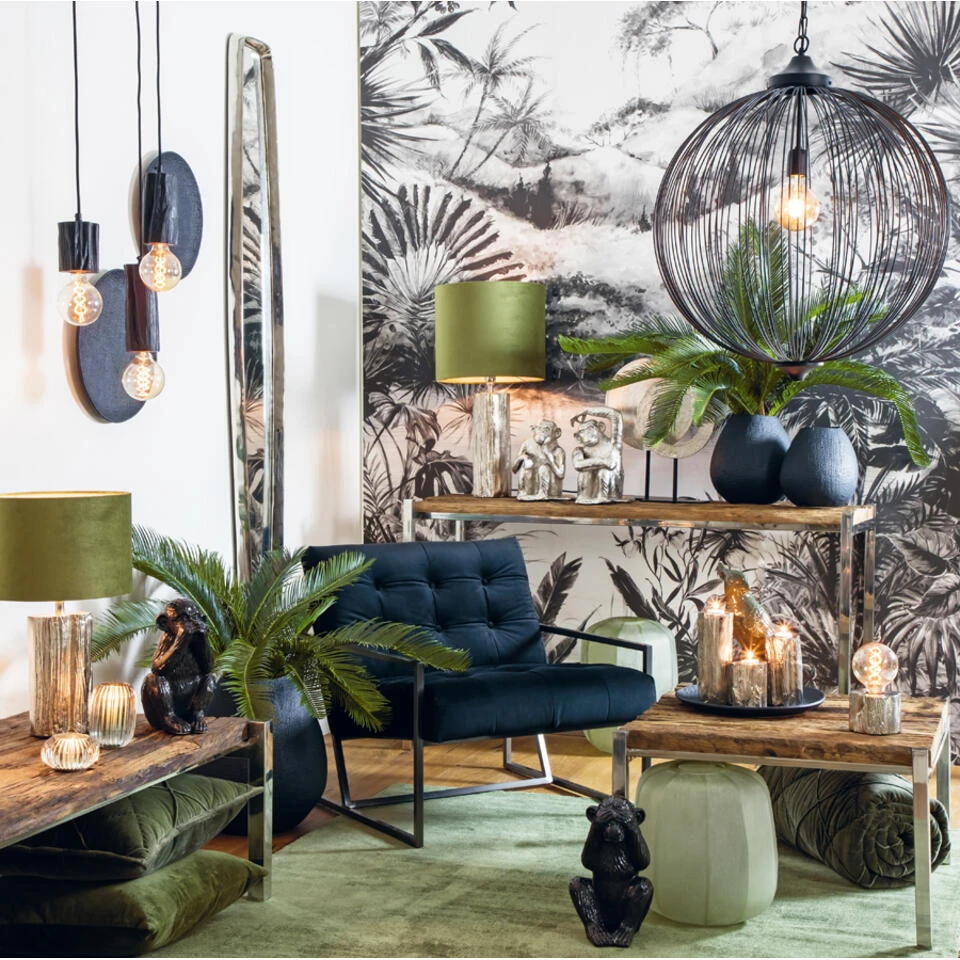 Cilinder Lampenkap Velours - Olive Green - Ø30x21cm 4 Cilinder Lampenkap Velours - Olive Green - Ø30x21cm - Afbeelding 4