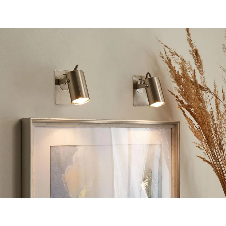 Beliani Muurlamp KLIP - Zilver Metaal 2 Beliani Muurlamp KLIP - Zilver Metaal - Afbeelding 2