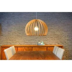 Lucide Hanglamp Bounde - Ø50 Cm - Licht Hout -Leen Bakker 81002723 0300