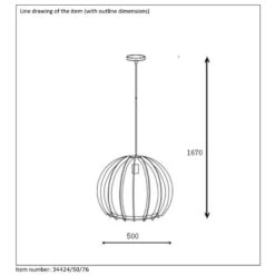 Lucide Hanglamp Bounde - Ø50 Cm - Licht Hout -Leen Bakker 81002723 2606
