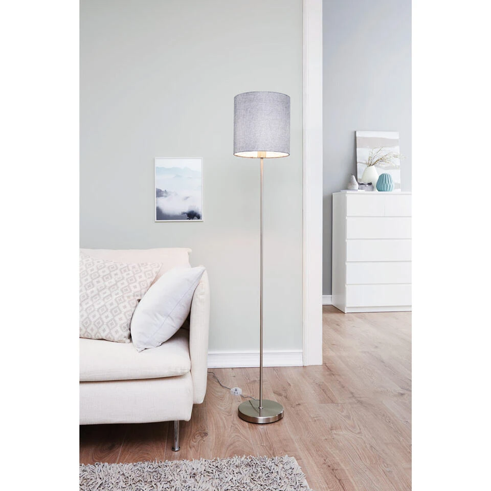 EGLO Vloerlamp Pasteri - Grijs - Ø28 Cm 2 EGLO Vloerlamp Pasteri - Grijs - Ø28 Cm - Afbeelding 2