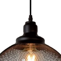 Lucide Hanglamp Mesh - Zwart - Ø28 Cm -Leen Bakker 81016134 0700