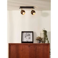 Lucide Plafondspot Binari 2 LED - Zwart -Leen Bakker 81016148 0306