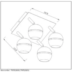 Lucide Plafondspot Binari 4 LED - Zwart -Leen Bakker 81016150 2606