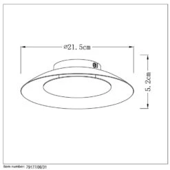 Lucide Plafonniere Foskal LED - Wit - Ø21 -Leen Bakker 81016157 2606
