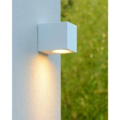 Lucide LED Wandspot Buiten ZORA IP44 - Wit - 9x6,5x7,9 Cm -Leen Bakker 81018806 0300
