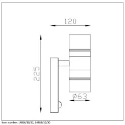 Lucide LED Wandspot Buiten ARNE IP44 Up- En Downlight - Zwart - 6,3x12x22,5 Cm