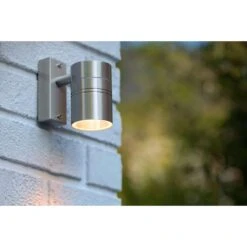 Lucide LED Wandspot Buiten ARNE IP44 Downlight - Mat Chroom - 6,3x12x11,5 Cm -Leen Bakker 81018821 0401