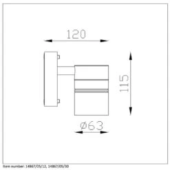 Lucide LED Wandspot Buiten ARNE IP44 Downlight - Mat Chroom - 6,3x12x11,5 Cm -Leen Bakker 81018821 1600