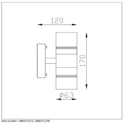 Lucide LED Wandspot Buiten ARNE IP44 Up- En Downlight - Zwart - 6,3x12x17 Cm 7 Lucide LED Wandspot Buiten ARNE IP44 Up- En Downlight - Zwart - 6,3x12x17 Cm -Leen Bakker 81018824 1600