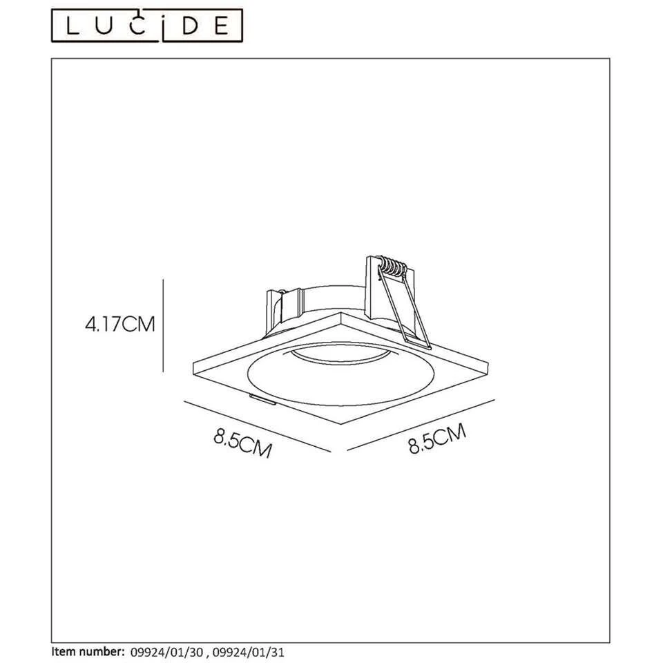 Lucide Inbouwspot Ziva - Zwart - 8,5x8,5 Cm 3 Lucide Inbouwspot Ziva - Zwart - 8,5x8,5 Cm - Afbeelding 3