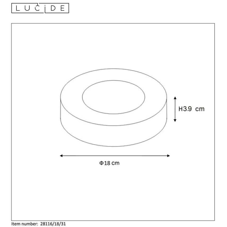 Lucide Plafonnière Brice - Wit - Ø18 Cm 3 Lucide Plafonnière Brice - Wit - Ø18 Cm - Afbeelding 3