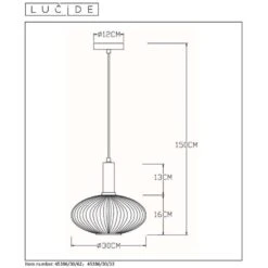 Lucide Hanglamp Maloto - Amber - Ø30 Cm 21 Lucide Hanglamp Maloto - Amber - Ø30 Cm -Leen Bakker 81028210 2100