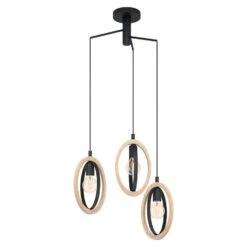 EGLO Hanglamp Basildon Cluster 3 Lamps - Zwart/bruin