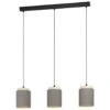 EGLO Hanglamp Albariza 3-lichts - Zwart/bruin/taupe