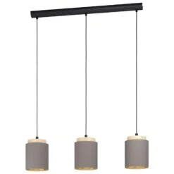 EGLO Hanglamp Albariza 3-lichts - Zwart/bruin/taupe