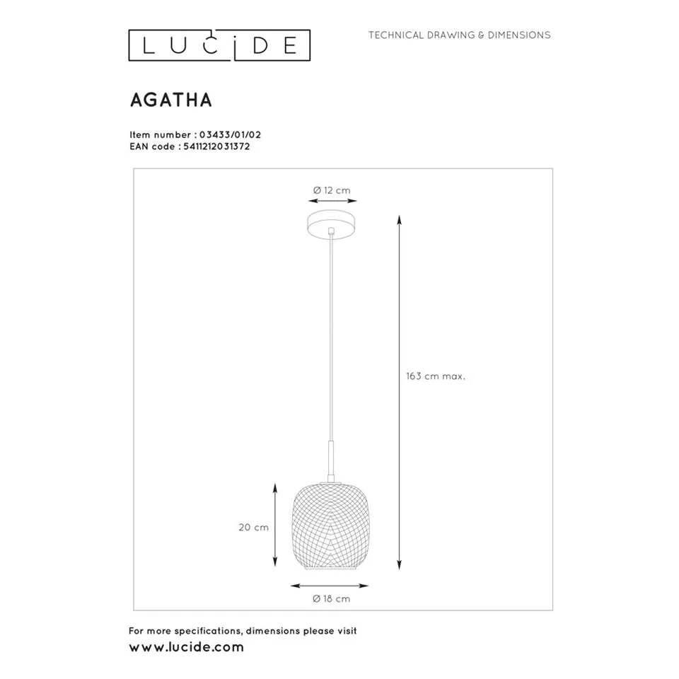 Lucide Hanglamp Agatha - Mat Goud/messing - Ø18 Cm 2 Lucide Hanglamp Agatha - Mat Goud/messing - Ø18 Cm - Afbeelding 2